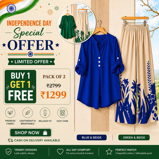 Casual Printed Co-Ord Set – Pack of 2