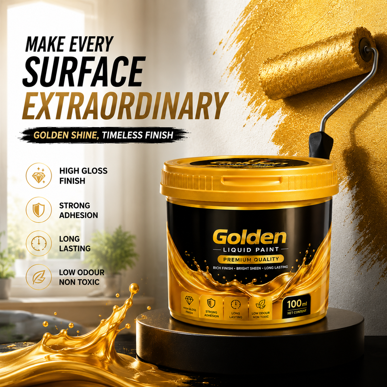 Golden Liquid Paint Tub ✨50% OFF SALEE✨
