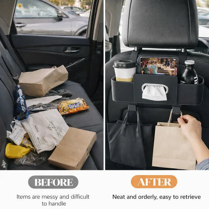 4-in-1 Car Backseat Organizer with Tissue & Cup Holder