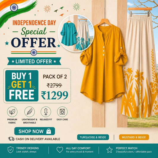 Casual Printed Co-Ord Set – Pack of 2