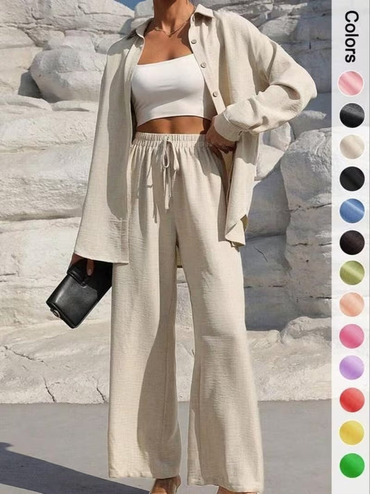 Women's Solid Long Cardigan & Pants Co-Ord Set